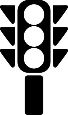 Traffic semaphore silhouette vector image