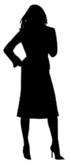 Confident woman silhouette vector image