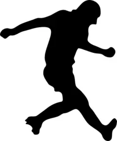 Silhouette vector illustration of football player