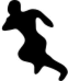 Silhouette vector image of soccer player running