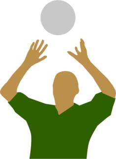 Volleyball player silhouette vector clip art