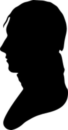 Bust silhouette of man's head sculpture vector illustration