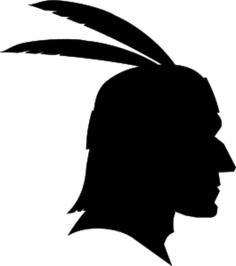 Native American profile silhouette vector image