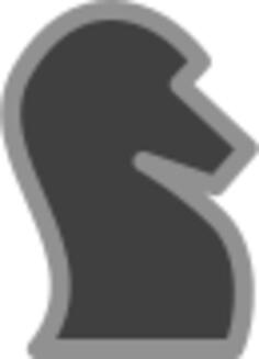 Vector clip art of dark chess figure knight