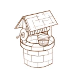 Vector image of role play game map icon for a wishing well