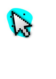 Vector illustration of mouse arrow on a cyan spot