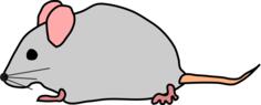 Vector drawing of mouse with pink ears