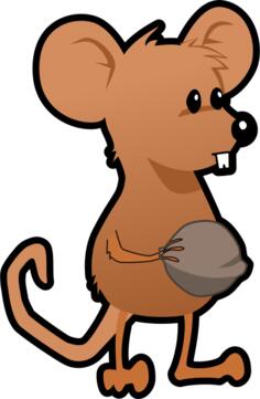 Vector graphics of brown cartoon mouse