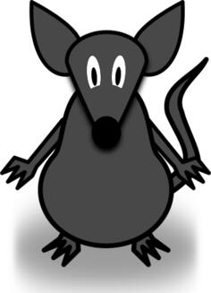 Vector image of scared cartoon mouse