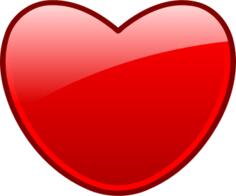 Vector image of a red heart with a double thick borders