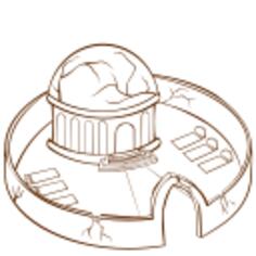 Vector graphics of role play game map icon for a monastery