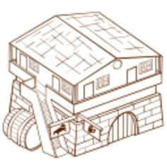 Vector clip art of role play game map icon for an inn