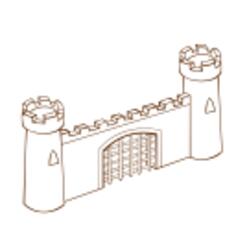 Vector illustration of role play game map icon for a fortress gate