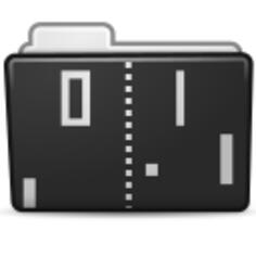Vector clip art of black and grey folder icon