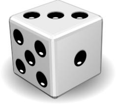 Vector image of game dice close-up