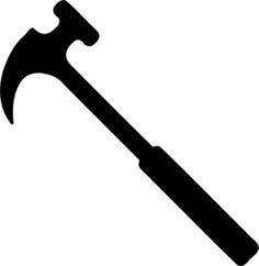Vector image of silhouette of a spiky hammer