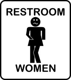 Humorous ladies bathroom sign vector drawing