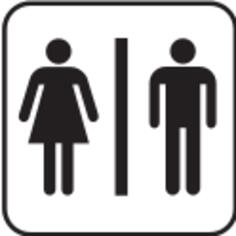 Male and female toilet sign vector drawing