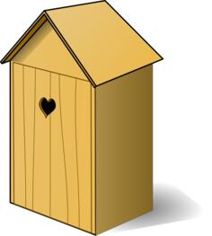Wood toilet closed vector illustration