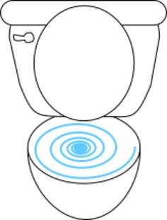 Swirly toilet vector clip art