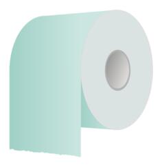 Toilet paper roll in green vector illustration