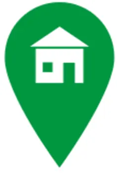 Vector image of location pointer with home sign