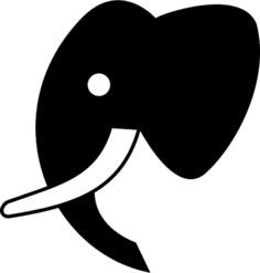 Vector image of elephant's head sign