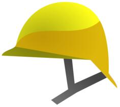 Vector graphics of yellow construction helmet icon