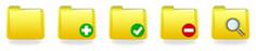 Vector drawing of selection of yellow folder icons