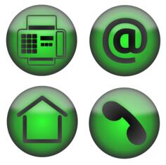 Vector clip art of four green contact icons