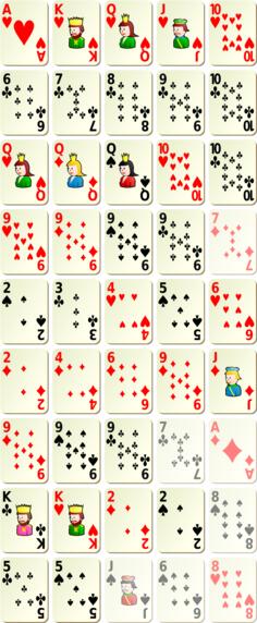 Cards for playing card games vector graphics