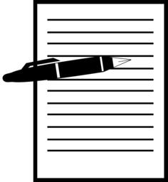 Vector illustration of fountain pen over paper sheet