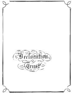 Vector image of declaration of trust template document