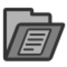 Vector drawing of gray PC writing document folder icon