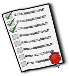 Vector image of check list with seal