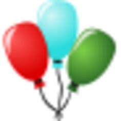 Vector drawing of three balloons tied together with a string