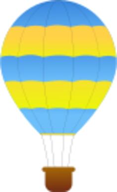 Horizontal green and blue stripes hot air balloon vector drawing