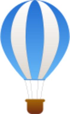Vertical blue and gray stripes hot air balloon vector graphics