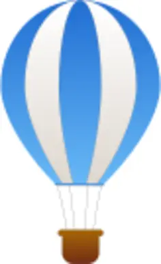 Vertical blue and gray stripes hot air balloon vector graphics