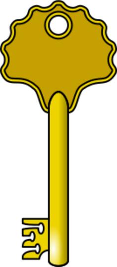 Vector image of old style decorative door key
