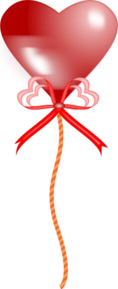 Vector graphics of red heart shaped balloon