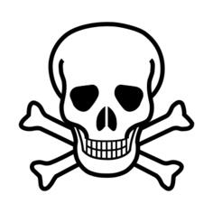 Skull and cross bones vector line art image
