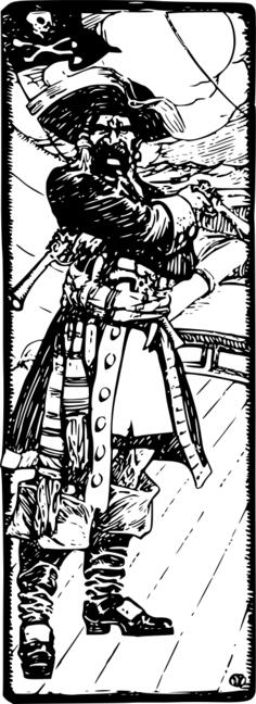 William Captain Kidd pirate vector drawing