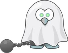 Penguin ghost vector drawing