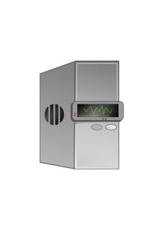 Vector graphics of computer unit with LCD screen
