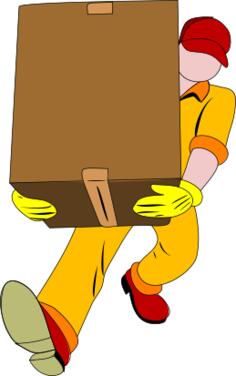 Heavy parcel delivery vector clip art