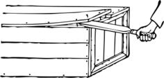 Vector illustration of force opening a crate