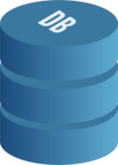 Vector drawing of blue database symbol