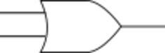 Vector drawing of "or" electronics logic symbol