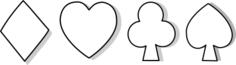 Playing card symbols freehand vector drawing